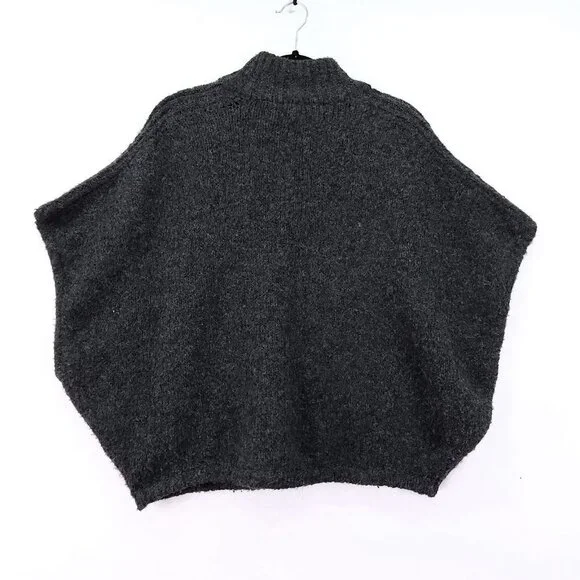 Sita Murt Turtleneck Poncho Sweater Size Small Sherpa Fleece Pullover - Picture 2 of 12